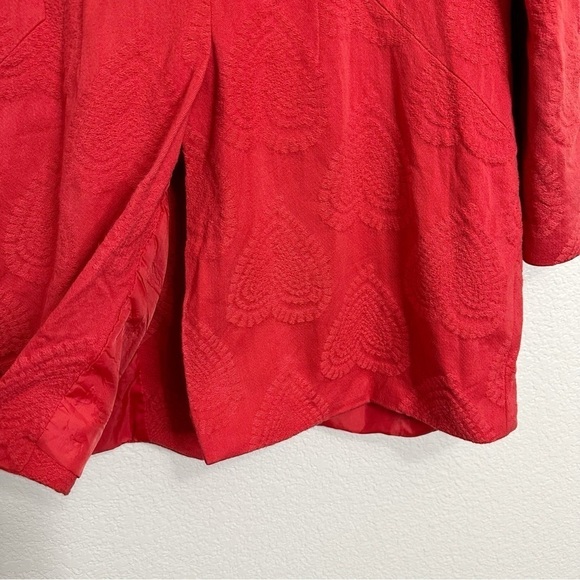 Desigual Red Heart Embroidered Jacquard Long Sleeves Peacoat, Sz Medium - Picture 10 of 14